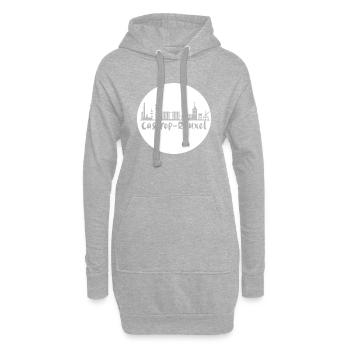 castrop-rauxel, skyline, cercle, coupe aux ciseaux, blanc - Sweat-shirt à capuche long Femme - gris chiné - Devant