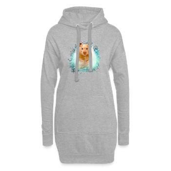 hamster, graffiti,malerei,grün,goldhamster - Hoodie-Kleid - Grau meliert - Vorne