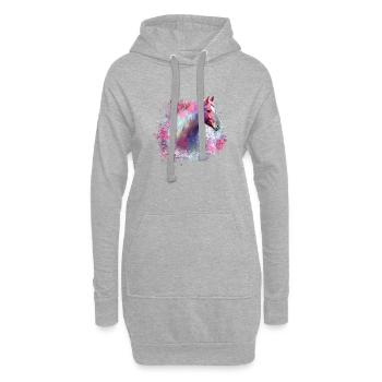 haflinger,pferd,graffiti, malerei, pferdekopf,bunt - Hoodie-Kleid - Grau meliert - Vorne
