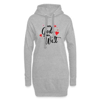 Beste Godi Der Welt - Hoodie-Kleid - Grau meliert - Vorne