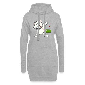 dab dabbing eisbär golf bear ballsportart polar 18 - Sweat-shirt à capuche long Femme - gris chiné - Devant