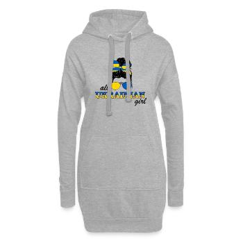 Ukraine fille ukrainienne fille Ukraine femme - Sweat-shirt à capuche long Femme - gris chiné - Devant