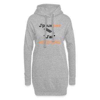 J'peux pas j'ai meuporg - Sweat-shirt à capuche long Femme - gris chiné - Devant