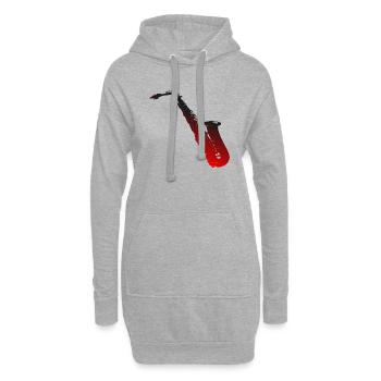 Saxophone - Sweat-shirt à capuche long Femme - gris chiné - Devant