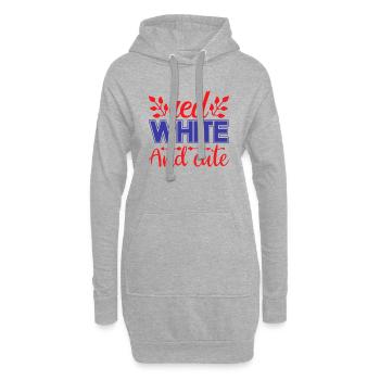 Rotweiß und niedlich - Hoodie-Kleid - Grau meliert - Vorne