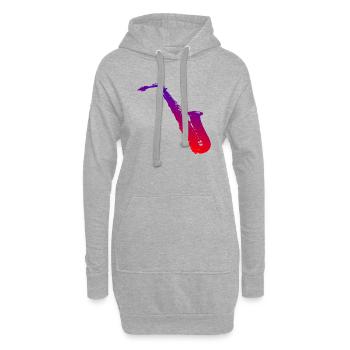 Saxophon - Hoodie-Kleid - Grau meliert - Vorne