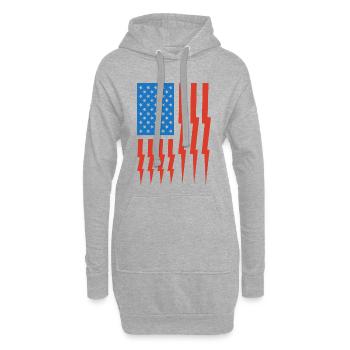 Amerikanischer Elektriker - Hoodie-Kleid - Grau meliert - Vorne