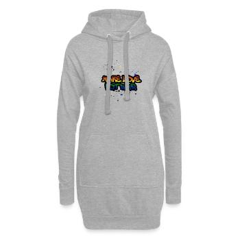 faire l’amour pas la guerre, arc-en-ciel, graffiti, art, art - Sweat-shirt à capuche long Femme - gris chiné - Devant