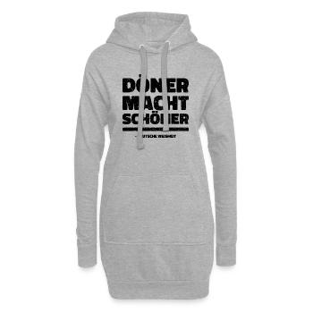 Döner Macht Schöner. Spaß Design witzig - Hoodie-Kleid - Grau meliert - Vorne