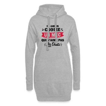humour chat / chat domestique / humour femme - Sweat-shirt à capuche long Femme - gris chiné - Devant