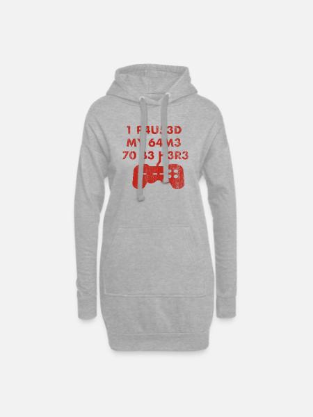Ich habe mein Spiel pausiert, um hier zu sein leet - Hoodie-Kleid - Grau meliert