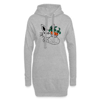 Carottes Sac de légumes Lapin de Pâques - Sweat-shirt à capuche long Femme - gris chiné - Devant