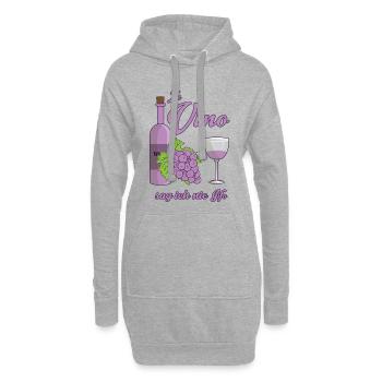 Wein Liebhaber - Hoodie-Kleid - Grau meliert - Vorne