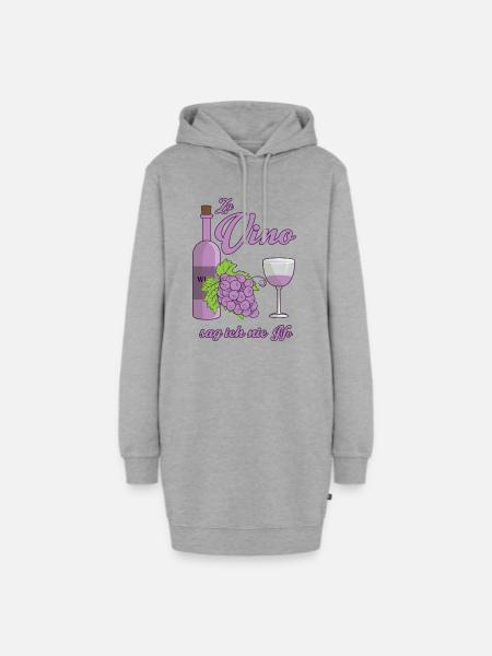 Wein Liebhaber - Hoodie-Kleid - Grau meliert
