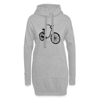 Fahrrad Gekritzel Fahrräder Radfahren Silhouette 3 - Hoodie-Kleid - Grau meliert - Vorne