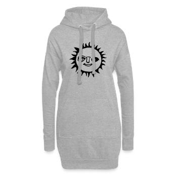 Sonne Sommer Aquarell Natur Strand Himmel Vektor 5 - Hoodie-Kleid - Grau meliert - Vorne