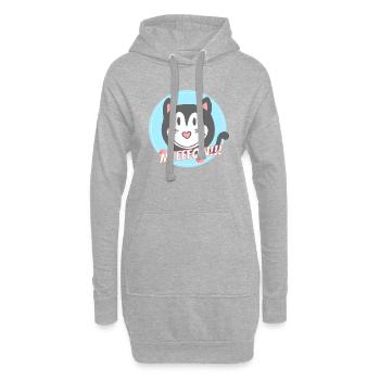 Katze, meow - Hoodie-Kleid - Grau meliert - Vorne