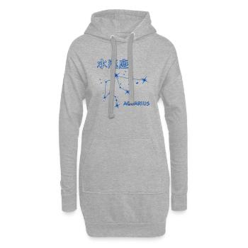 Wassermann Sternzeichen Aquarius Sternbild & Sign - Hoodie-Kleid - Grau meliert - Vorne