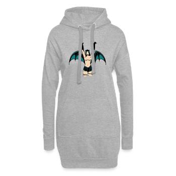Dämon - Hoodie-Kleid - Grau meliert - Vorne