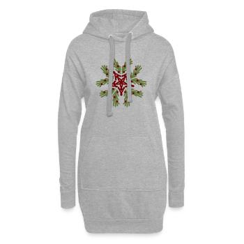 Pull de Noël moche - Sweat-shirt à capuche long Femme - gris chiné - Devant