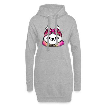 Paresseux Noël doux paresseux drôles animal 05 - Sweat-shirt à capuche long Femme - gris chiné - Devant