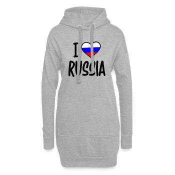 i love russia - Hoodie-Kleid - Grau meliert - Vorne