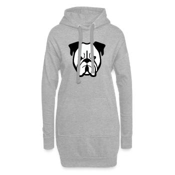 Bulldog français chien anglais 6 - Sweat-shirt à capuche long Femme - gris chiné - Devant