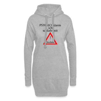 Psycho Alarm Sockenschläfer - Schriftzug - Hoodie-Kleid - Grau meliert - Vorne
