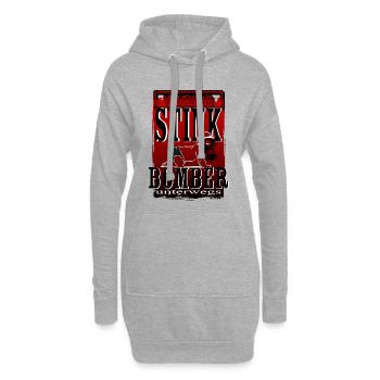 Warnung Stinkbomber unterwegs Baby Windel Maske - Hoodie-Kleid - Grau meliert - Vorne