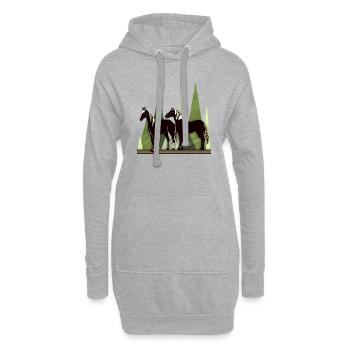 Pferde - Hoodie-Kleid - Grau meliert - Vorne