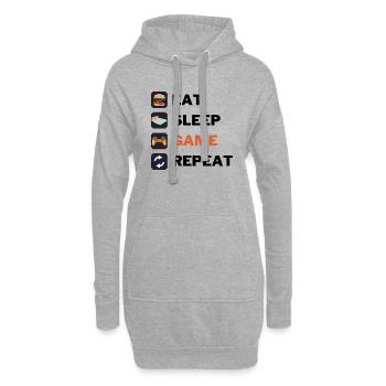 Répétition du jeu - Sweat-shirt à capuche long Femme - gris chiné - Devant