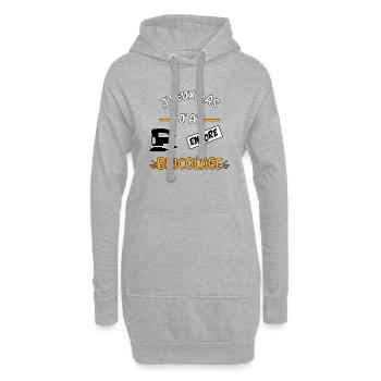 J’peux pas j’ai encore bricolage - Sweat-shirt à capuche long Femme - gris chiné - Devant
