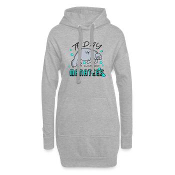 Manatee - Seekuh Spruch - Hoodie-Kleid - Grau meliert - Vorne