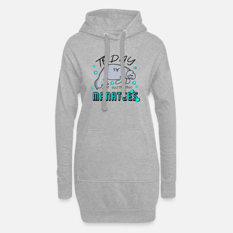 Manatee - Seekuh Spruch - Hoodie-Kleid - Grau meliert
