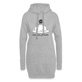 J'peux pas, j'ai sieste. - Sweat-shirt à capuche long Femme - gris chiné - Devant