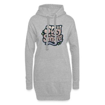 Célibataire seul - Sweat-shirt à capuche long Femme - gris chiné - Devant
