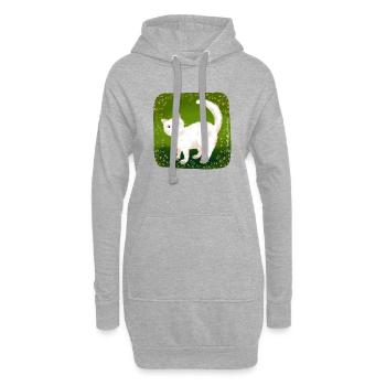 chat mignon - Sweat-shirt à capuche long Femme - gris chiné - Devant