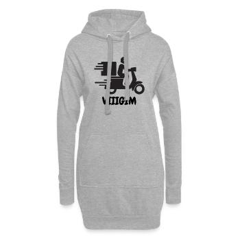 scooter vigim - Sweat-shirt à capuche long Femme - gris chiné - Devant