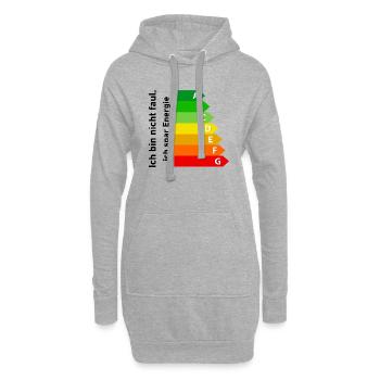 Energie sparen - Hoodie-Kleid - Grau meliert - Vorne