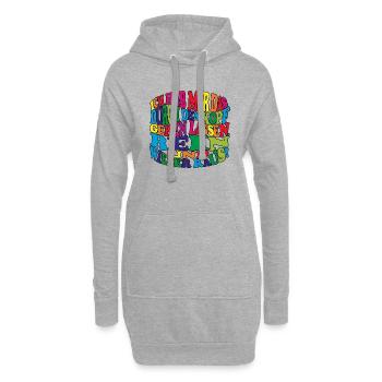 witziges Nicht-Nachdenken-Design / lustige Sprüche - Hoodie-Kleid - Grau meliert - Vorne