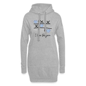 I Love Bayern - Ich liebe Bayern - Hoodie-Kleid - Grau meliert - Vorne