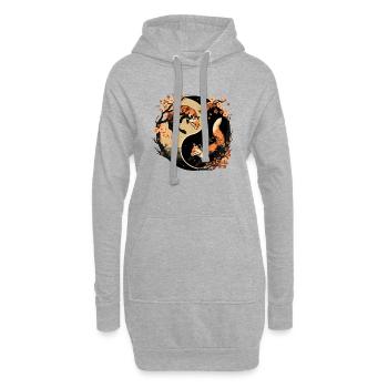 Fox 2 - Hoodie Dress - heather grey - Front