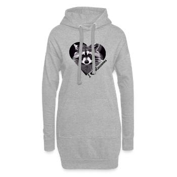 I ♡ Raccoons - Hoodie-Kleid - Grau meliert - Vorne