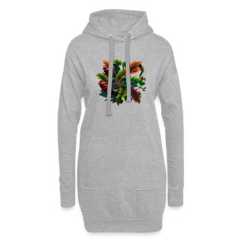 Les feuilles - Sweat-shirt à capuche long Femme - gris chiné - Devant