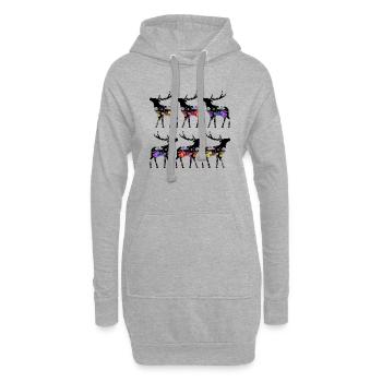 Hirsch - Hoodie-Kleid - Grau meliert - Vorne