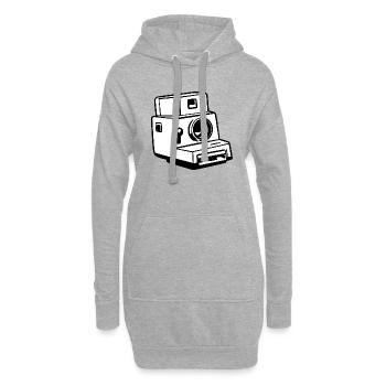 Appareil photo, Appareil photo vintage, , Ancien appareil photo, Ancien - Sweat-shirt à capuche long Femme - gris chiné - Devant