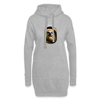 schlafendes Faultier - Hoodie-Kleid - Grau meliert - Vorne