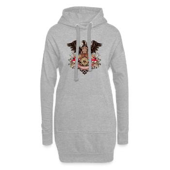 Deutscher Adler - Hoodie-Kleid - Grau meliert - Vorne
