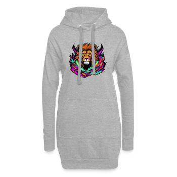Herz und Seele eines Löwen - Hoodie-Kleid - Grau meliert - Vorne