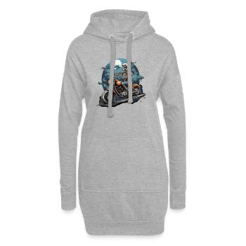 Biker de la mort - Sweat-shirt à capuche long Femme - gris chiné - Devant